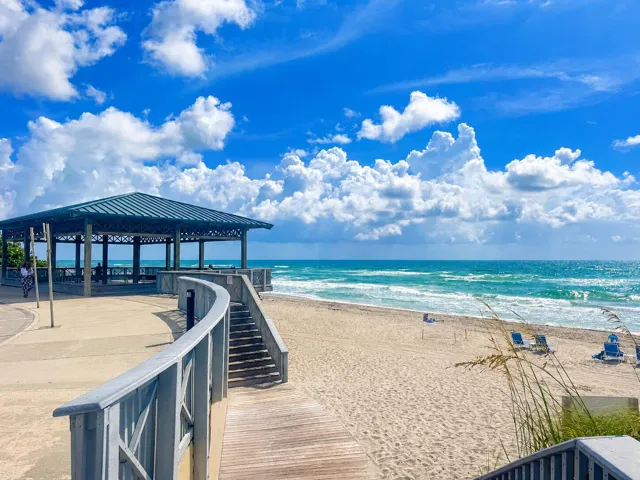 You'll find easy beach access at 'The Pavillion' - A1A & Palmetto Pk Rd