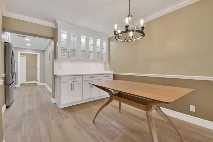 Dining room with built-in dry bar/coffee bar