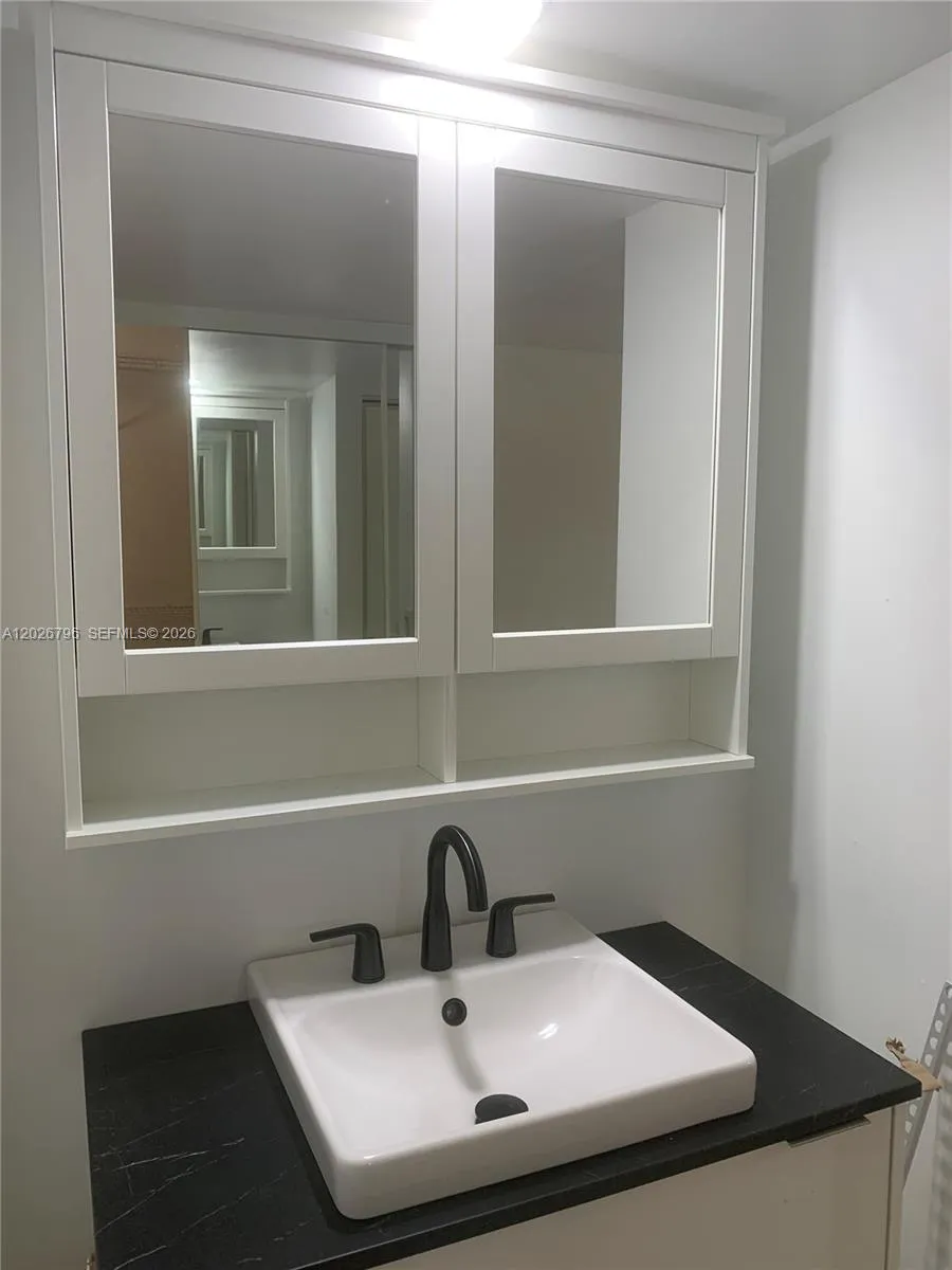Primary Bathroom Brand New Cabinet, Sink, Mirror and Lighting