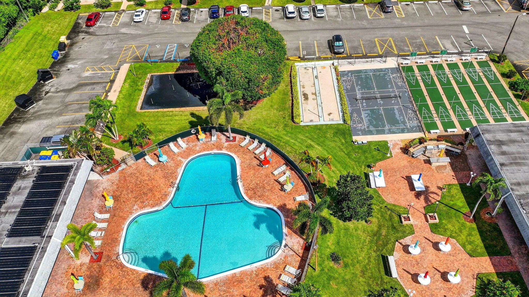 pool. bbq, pickleball, shuffleboard