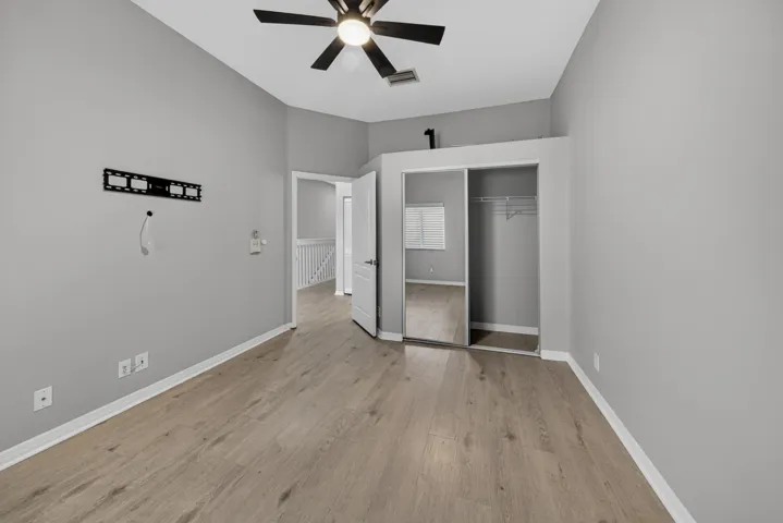 Large closet with above storage