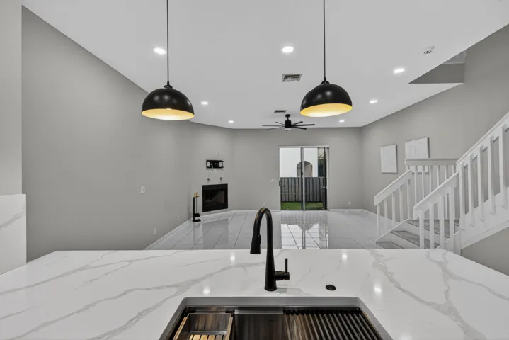 Updated bar and recessed lighting