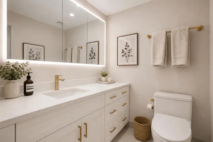 Virtually Rendered Half Bath