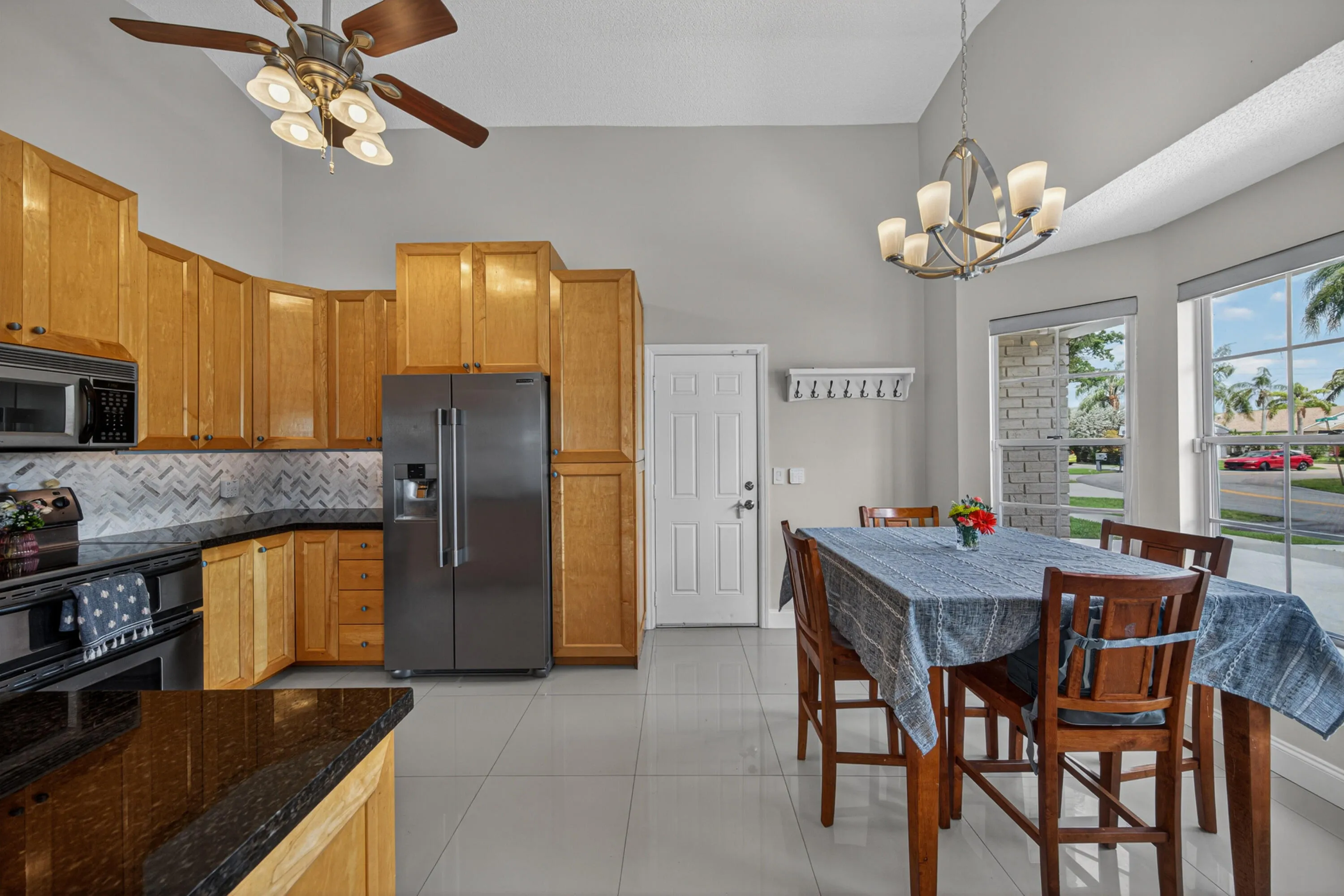kitchen has space for large dining table