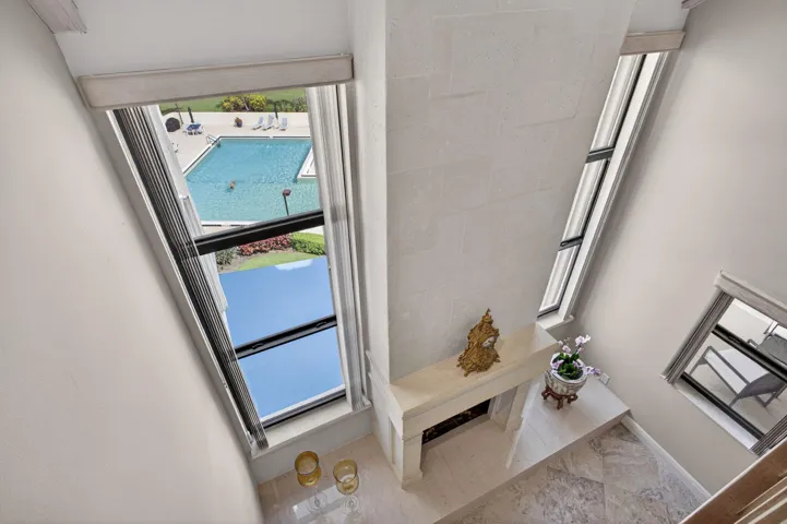 Over looking the living room