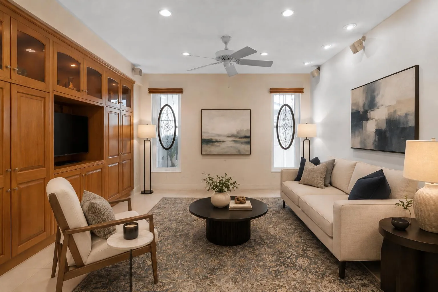 Virtually Staged Family Room