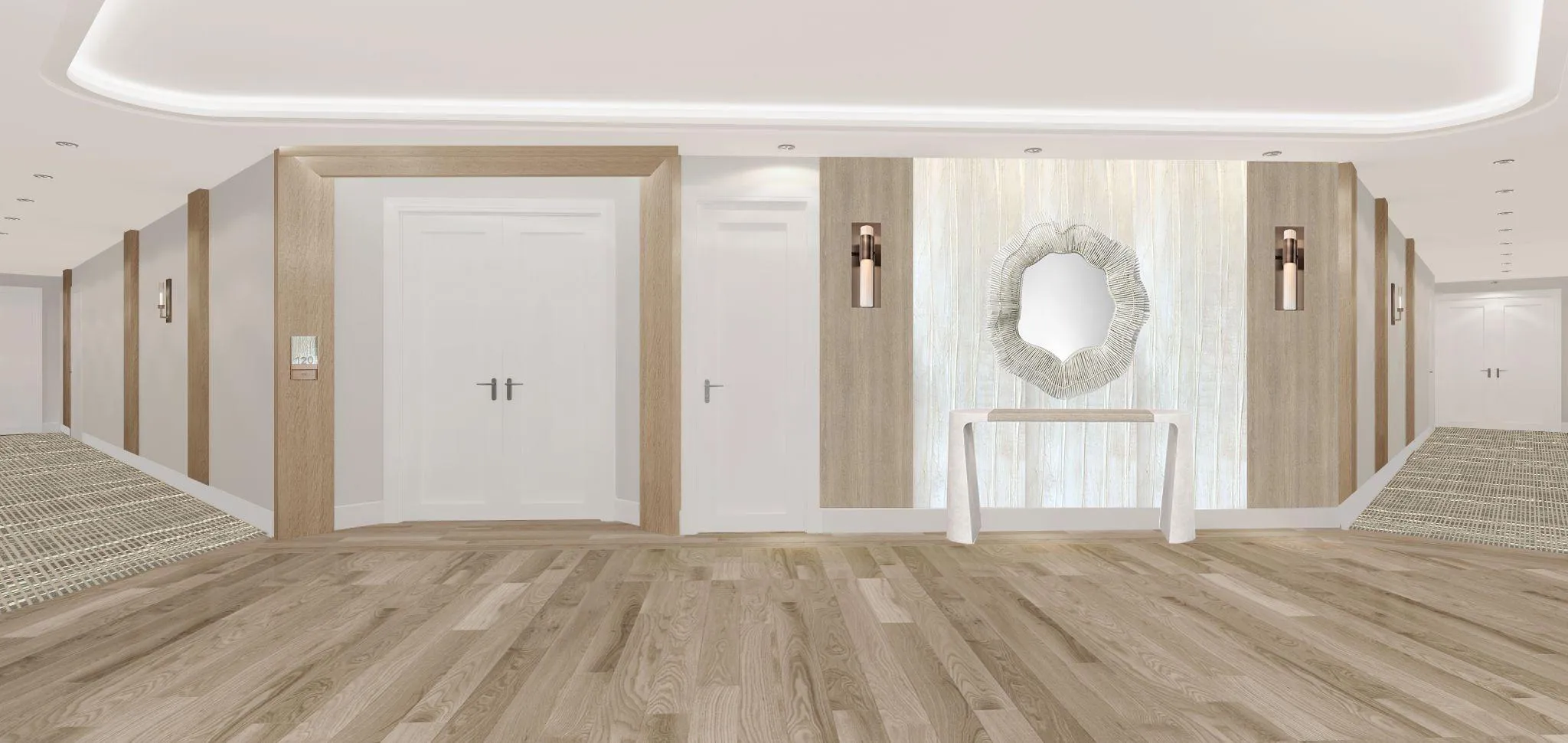 Rendering of approved design for hallways