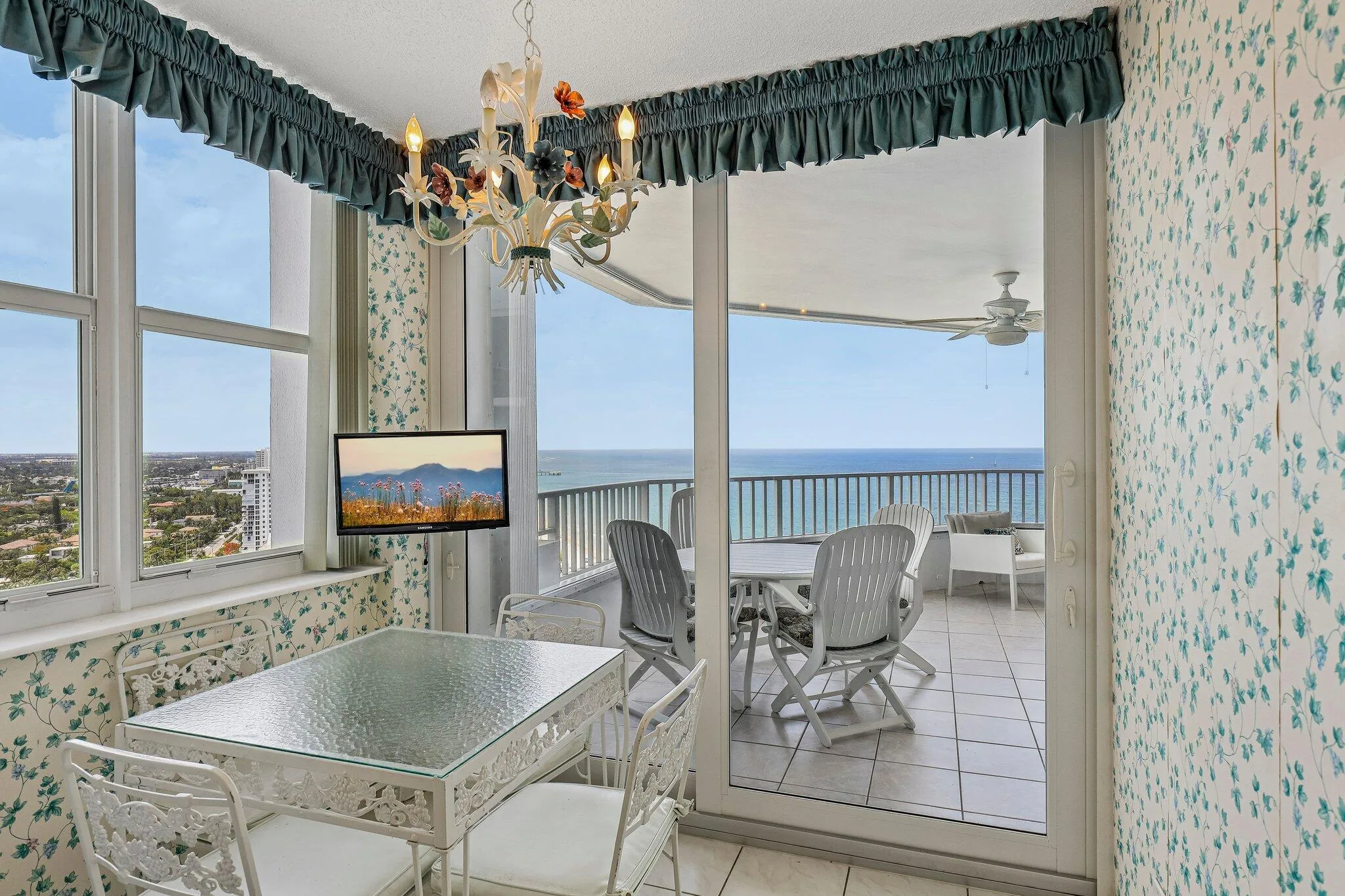 Ocean views from the kitchen dining area