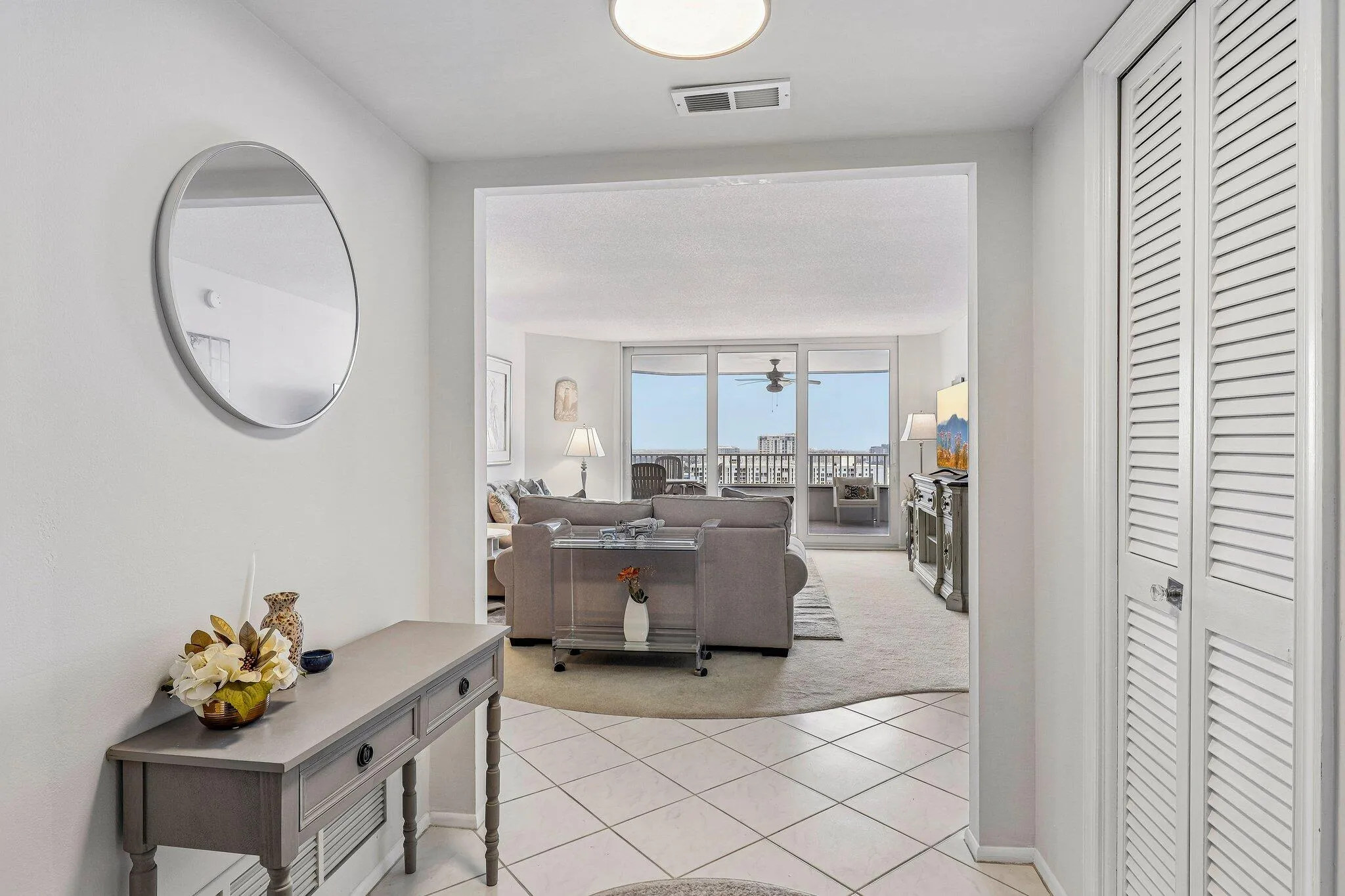 Double doors enter into entryway