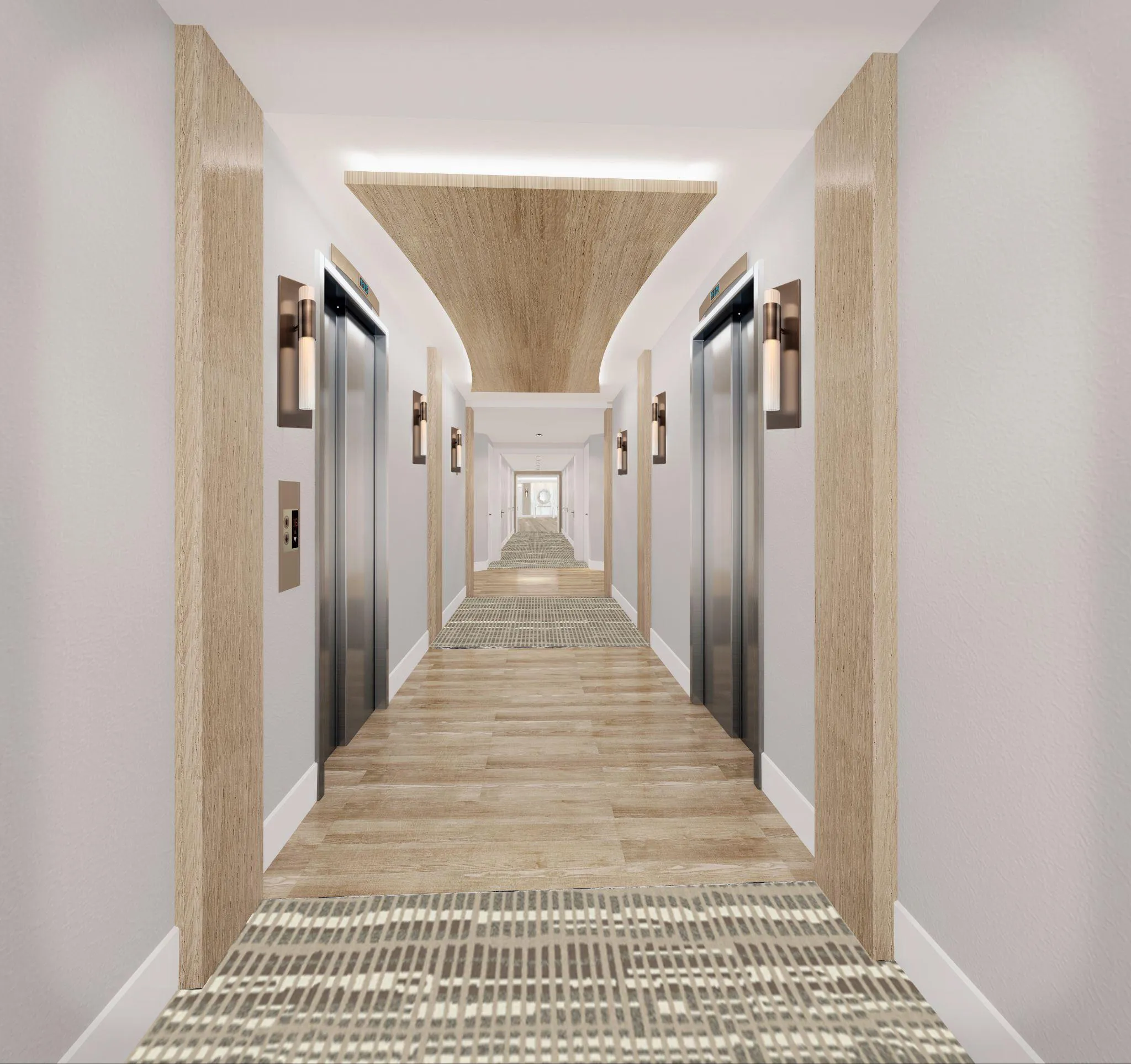 Rendering of approved design for hallways