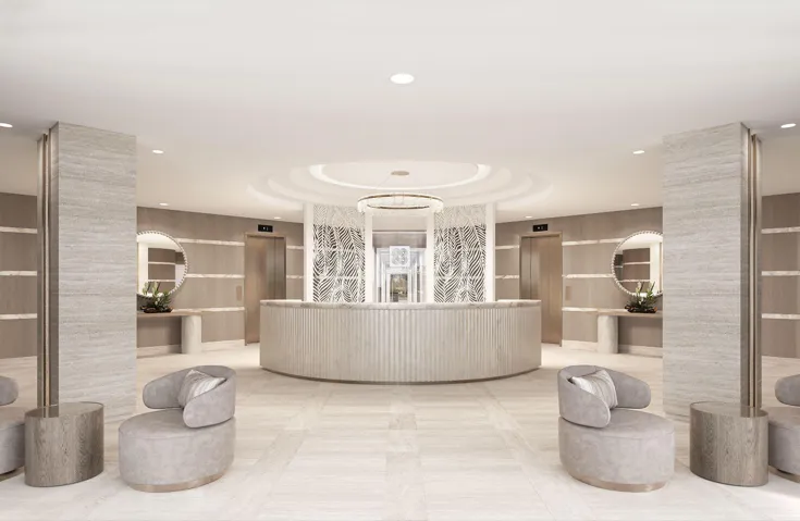 Rendering of approved design for lobby