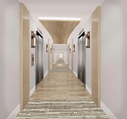 Rendering of approved design for hallways