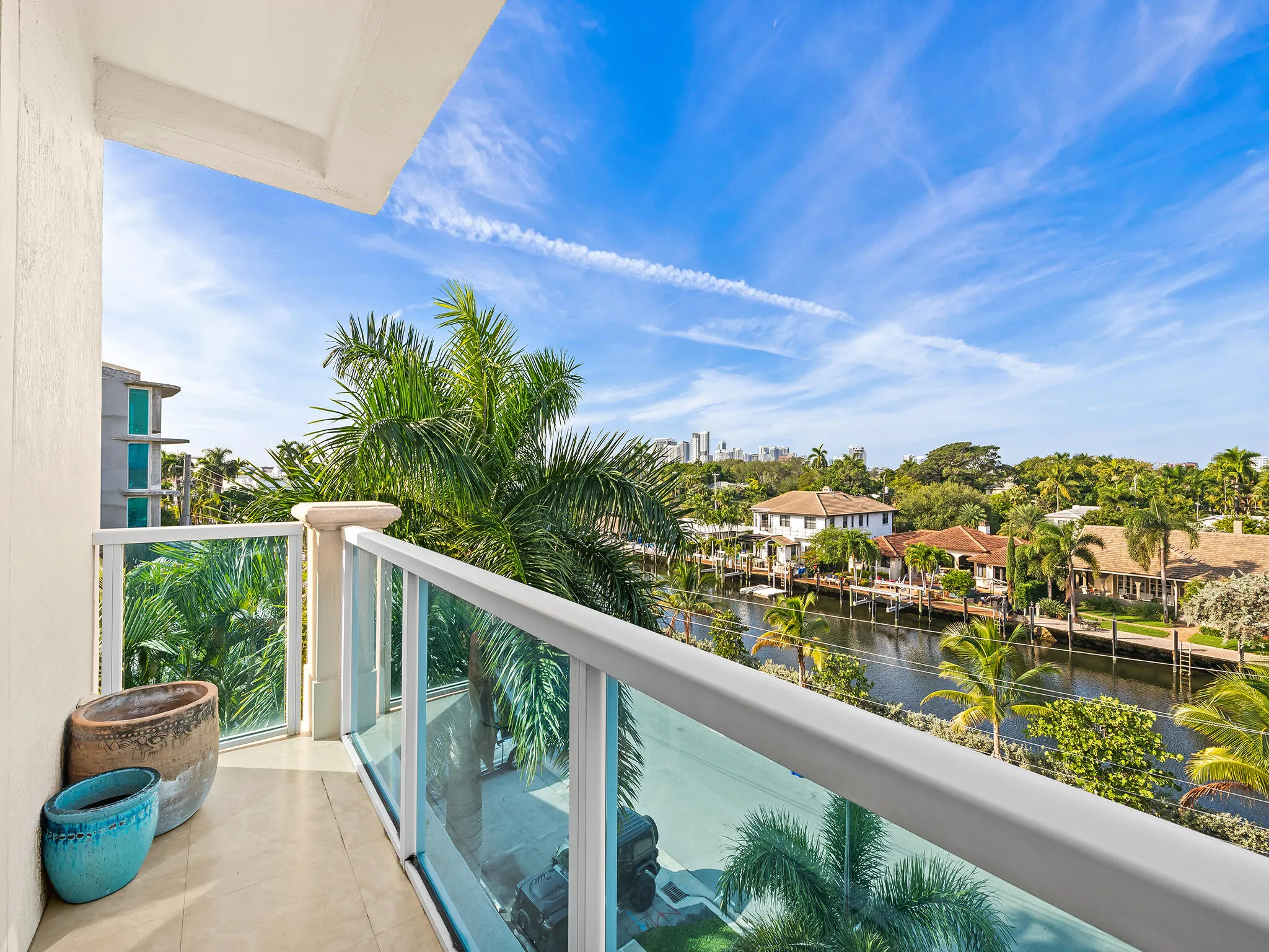 Primary bedroom balcony overlooking to the water views.