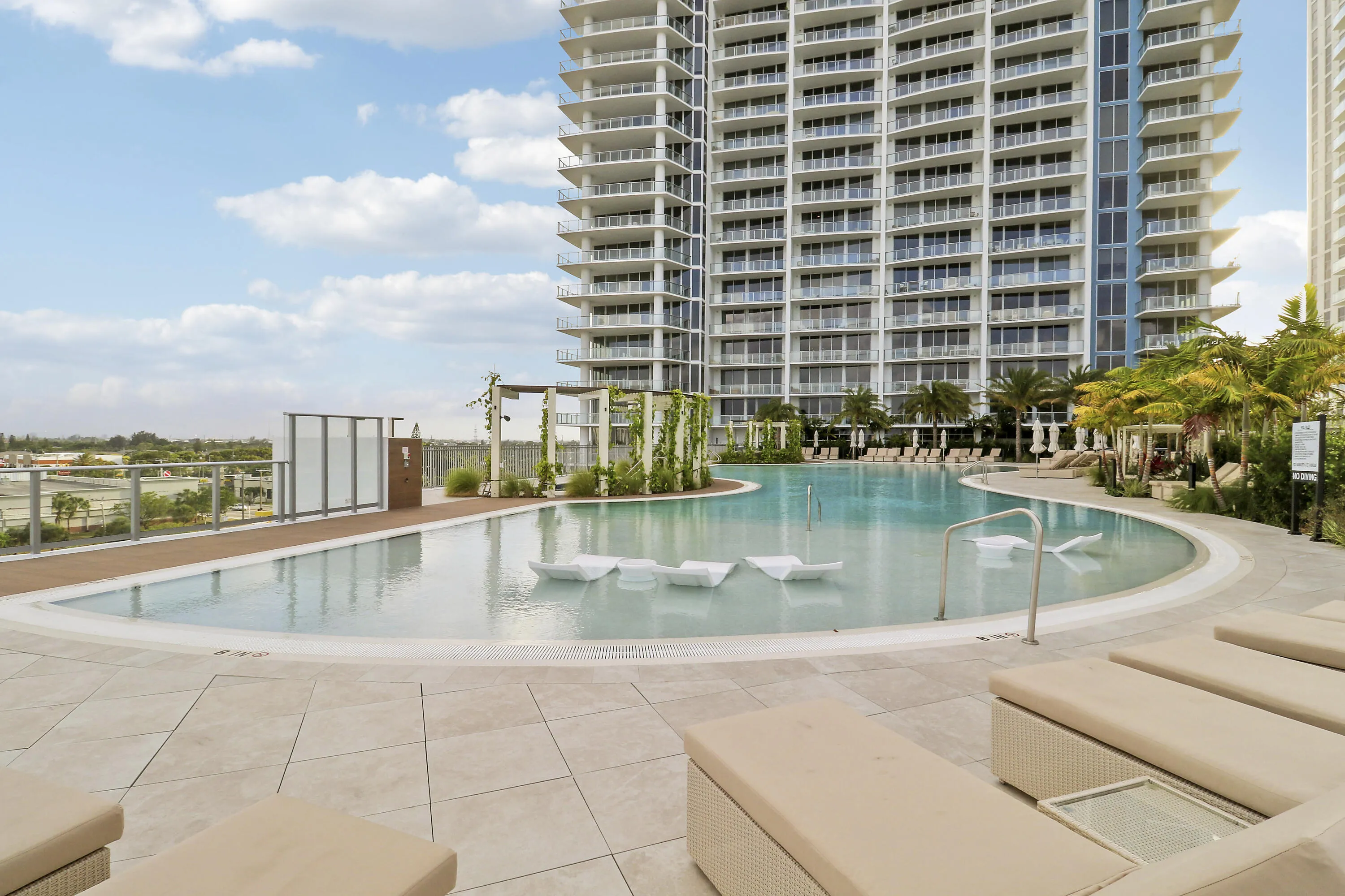 pool with sun deck
