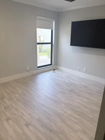 Guest bedroom and bathroom split floor plan