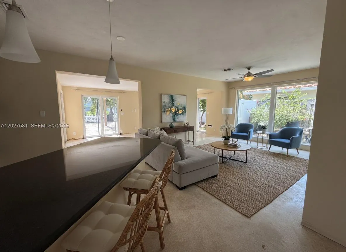 KITCHEN LIVING ROOM STAGED