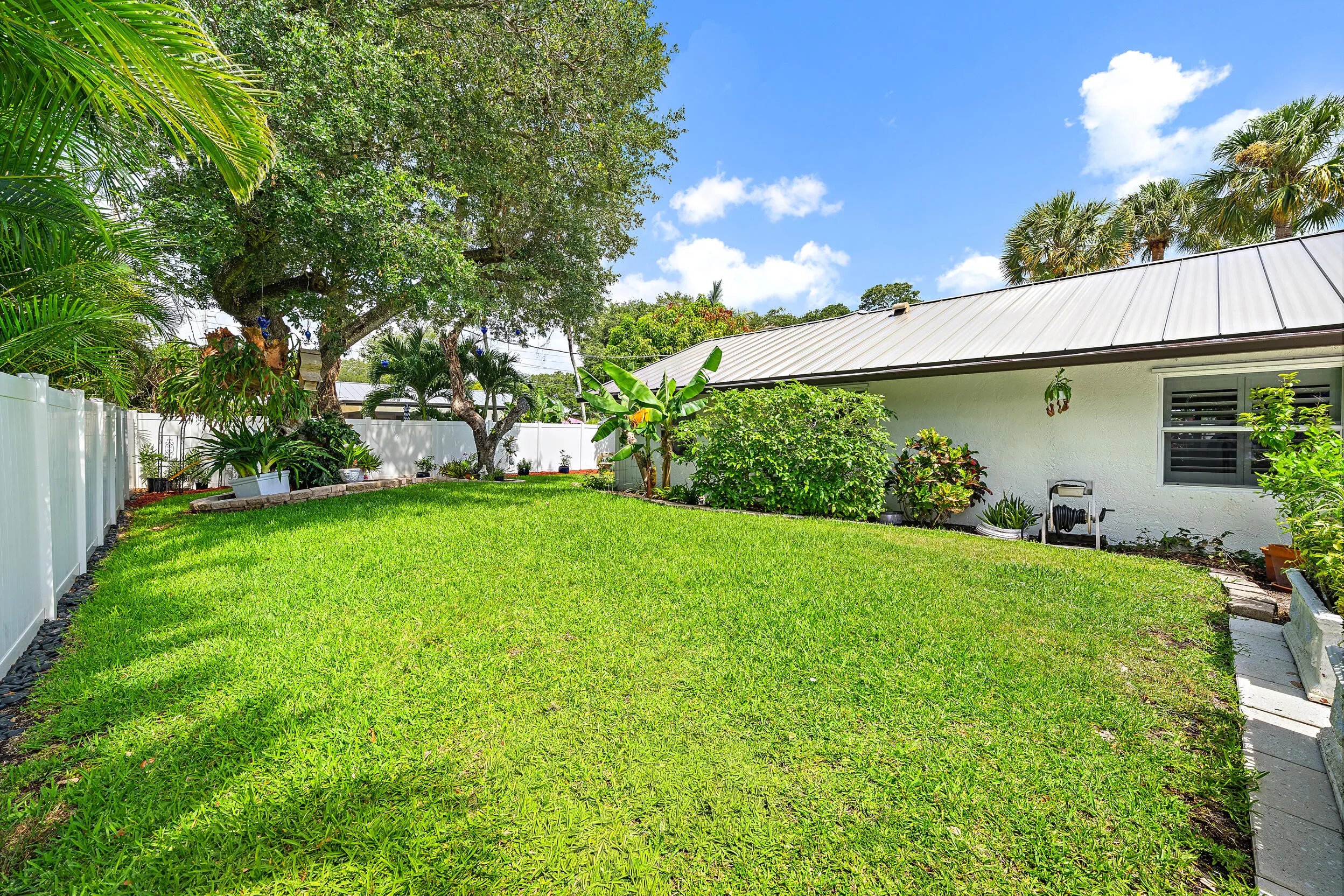 Plush Back Yard w/ plenty of Green Space & Banana & Mango Trees