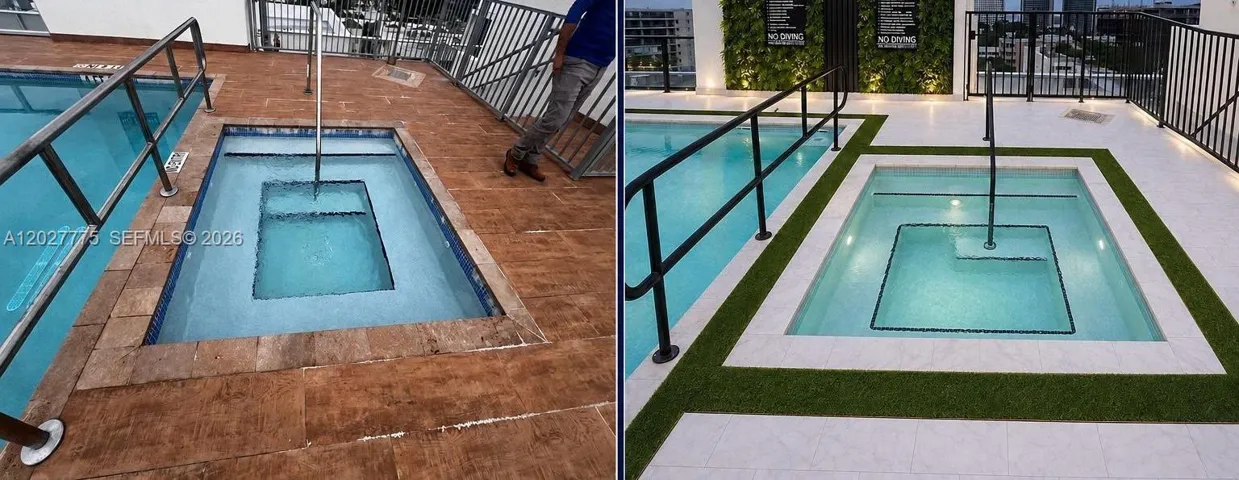 Before and after renovations on amenities
