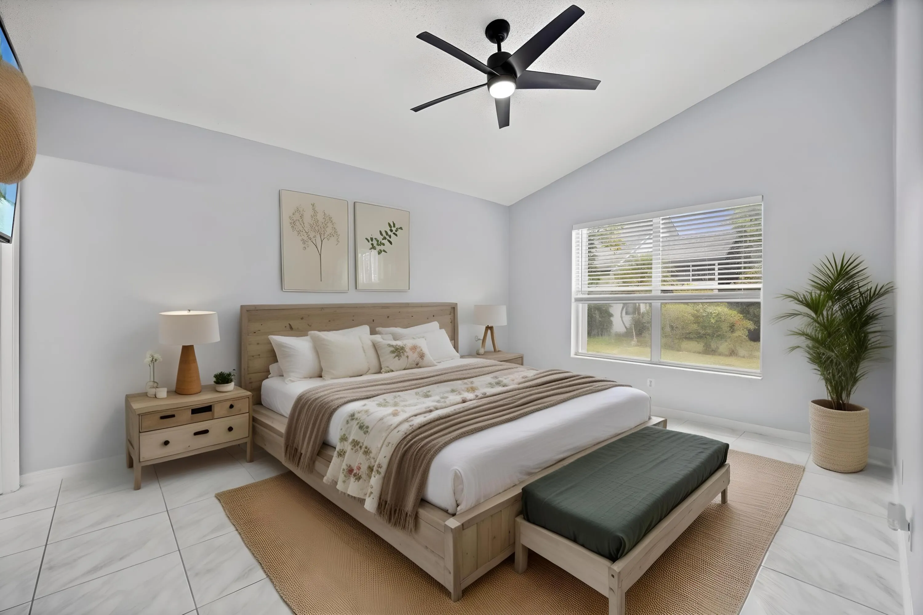 Primary suite virtually staged
