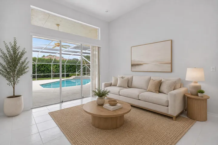 Living room over looking pool! (Staged image)