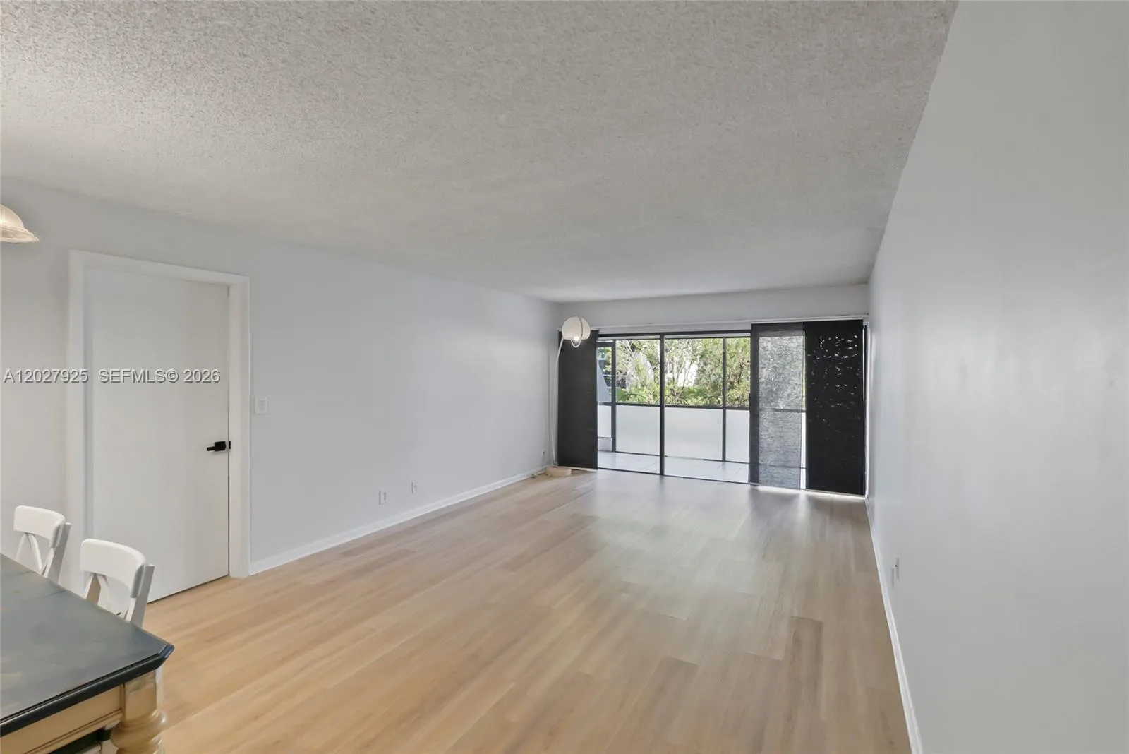 Diningroom/living room/patio view