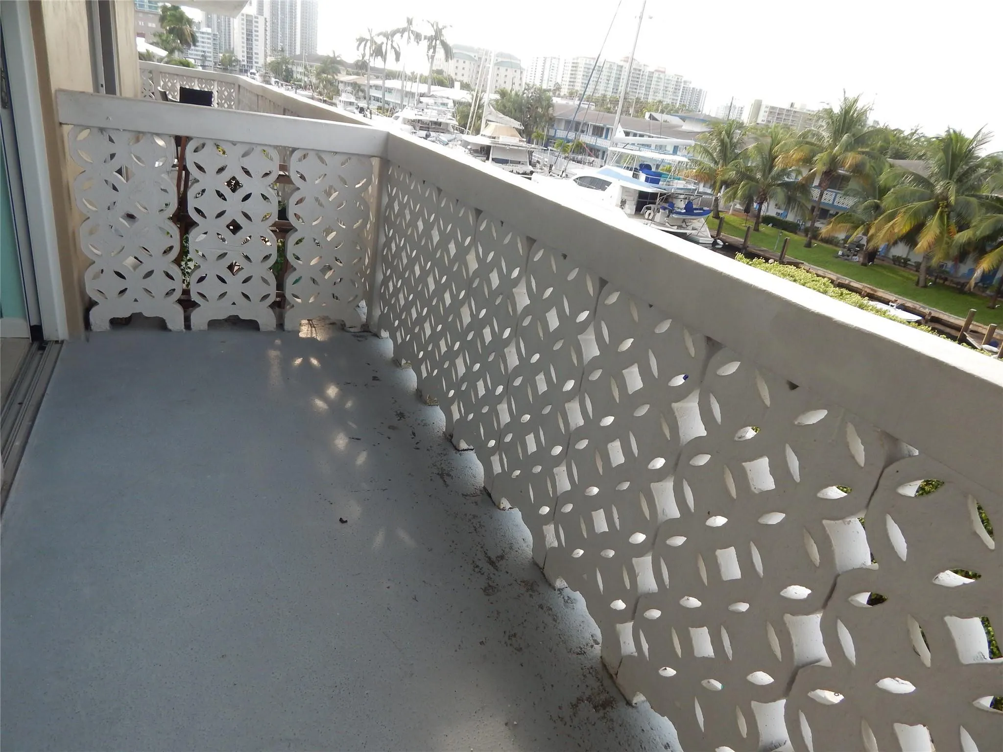 large private balcony with water view
