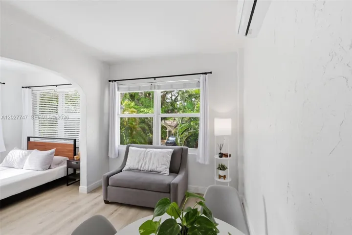 Both living and bedroom area in the apartment.