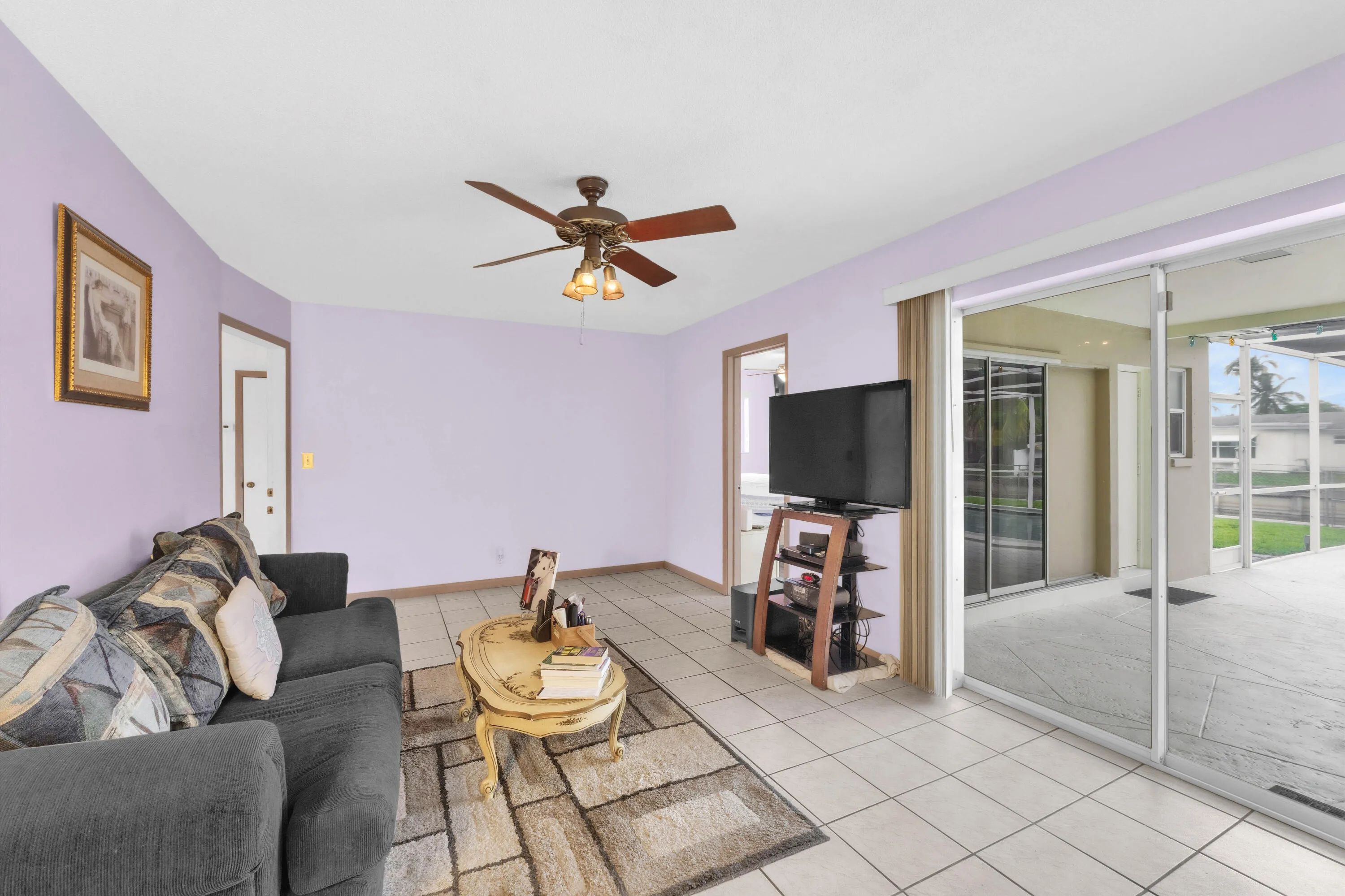 Family Room with Pocket Sliders to Patio/Pool,