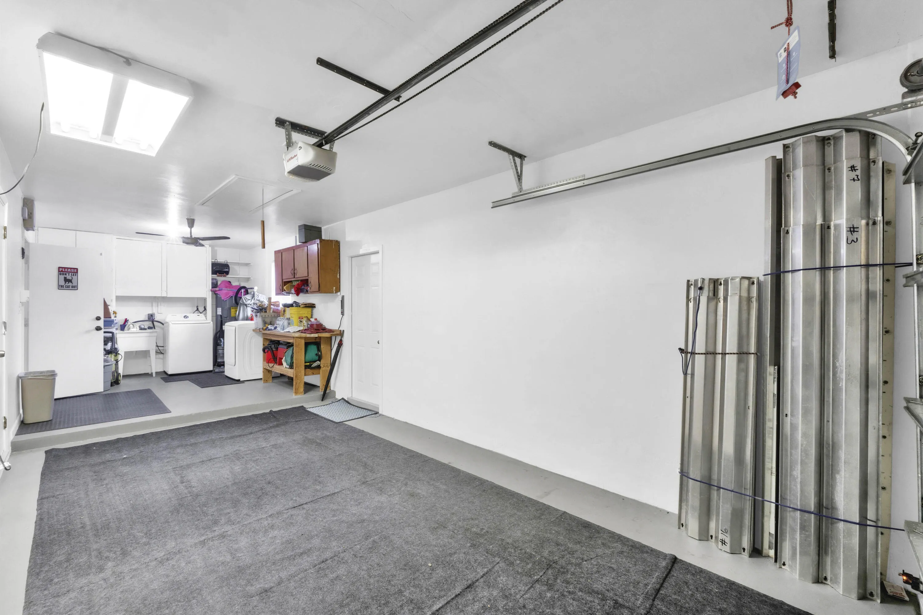 Hurricane Panels and Laundry Area with Storage