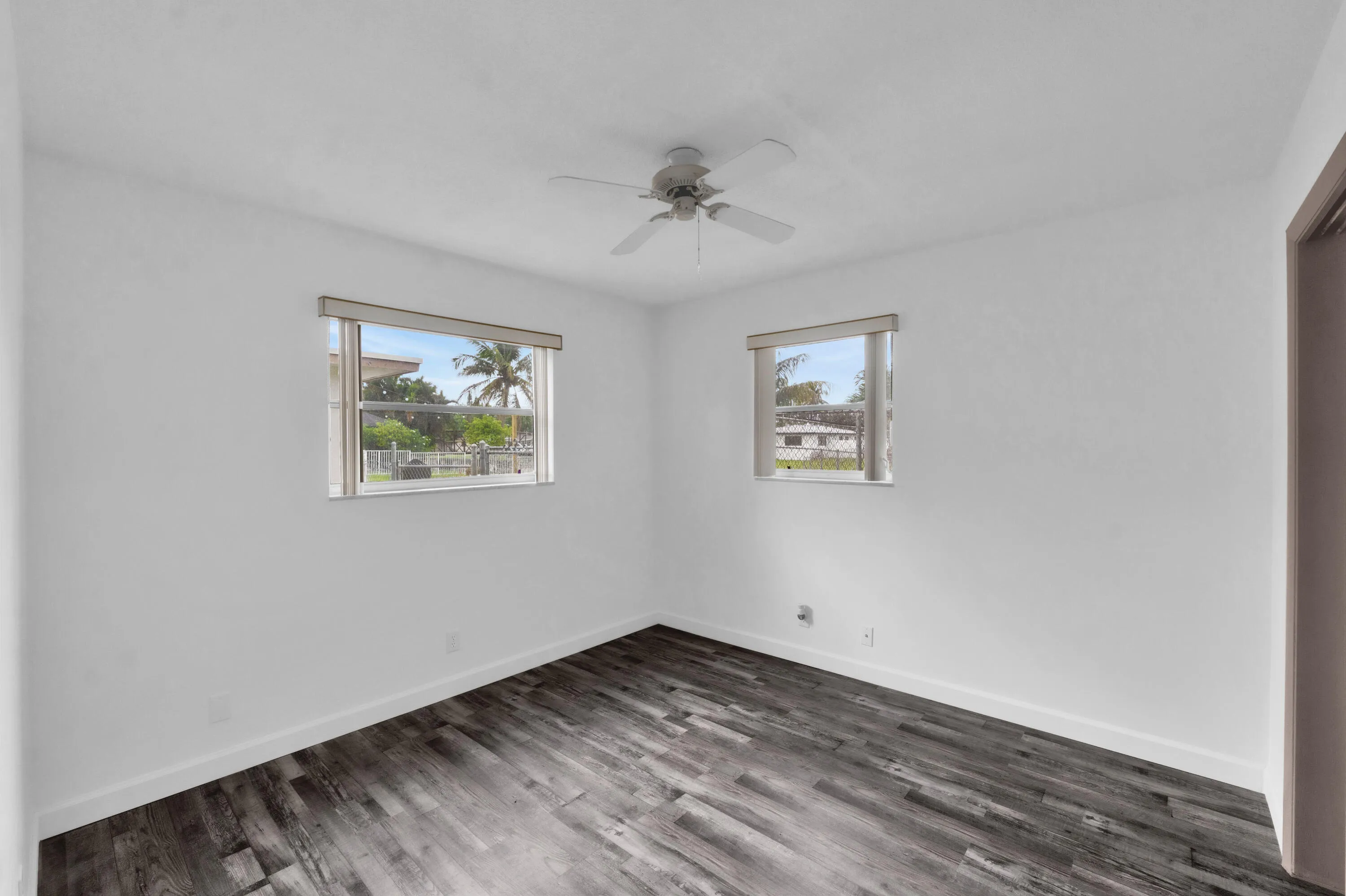 Third Bedroom with Fan and two Windows