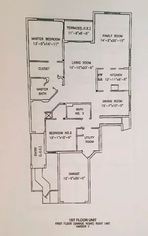 Floor plan for Windjammer Cove 2 bedroom