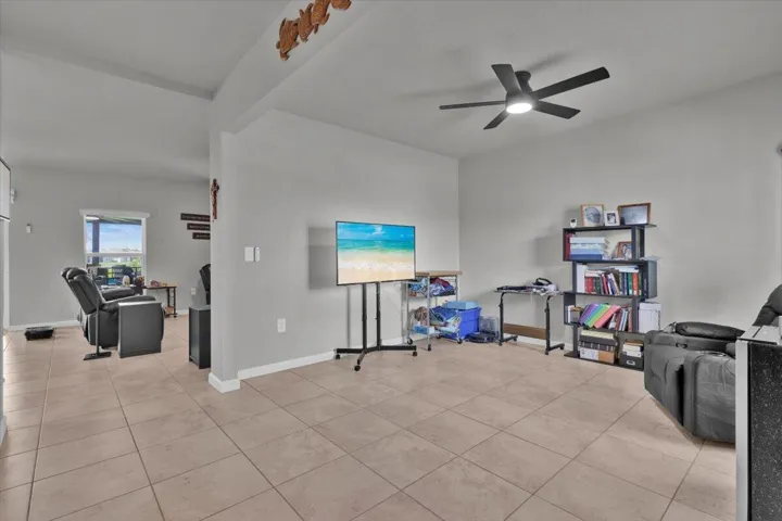 Front door opens to living and family rooms
