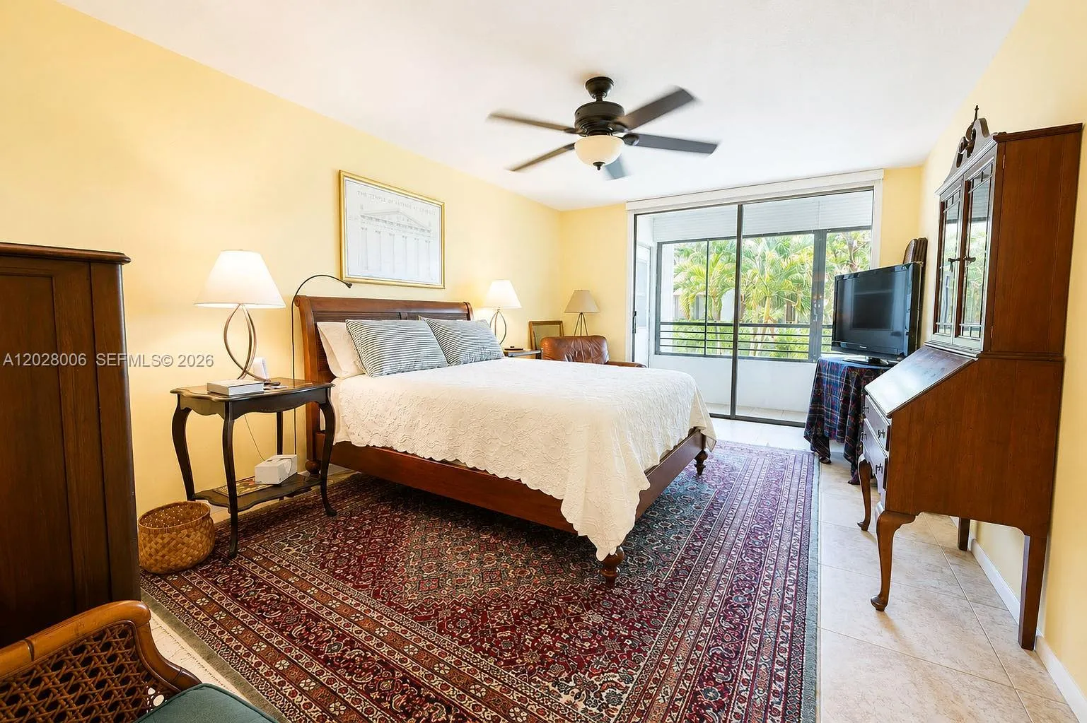 The very spacious primary bedroom, with room for a sitting area, opens to the lanai as well, and has blackout blinds for folks who enjoy sleeping late