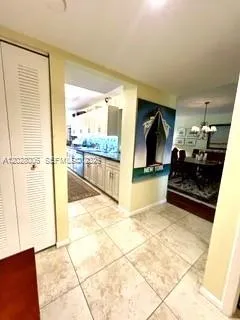 The central hallway connects all of the major rooms