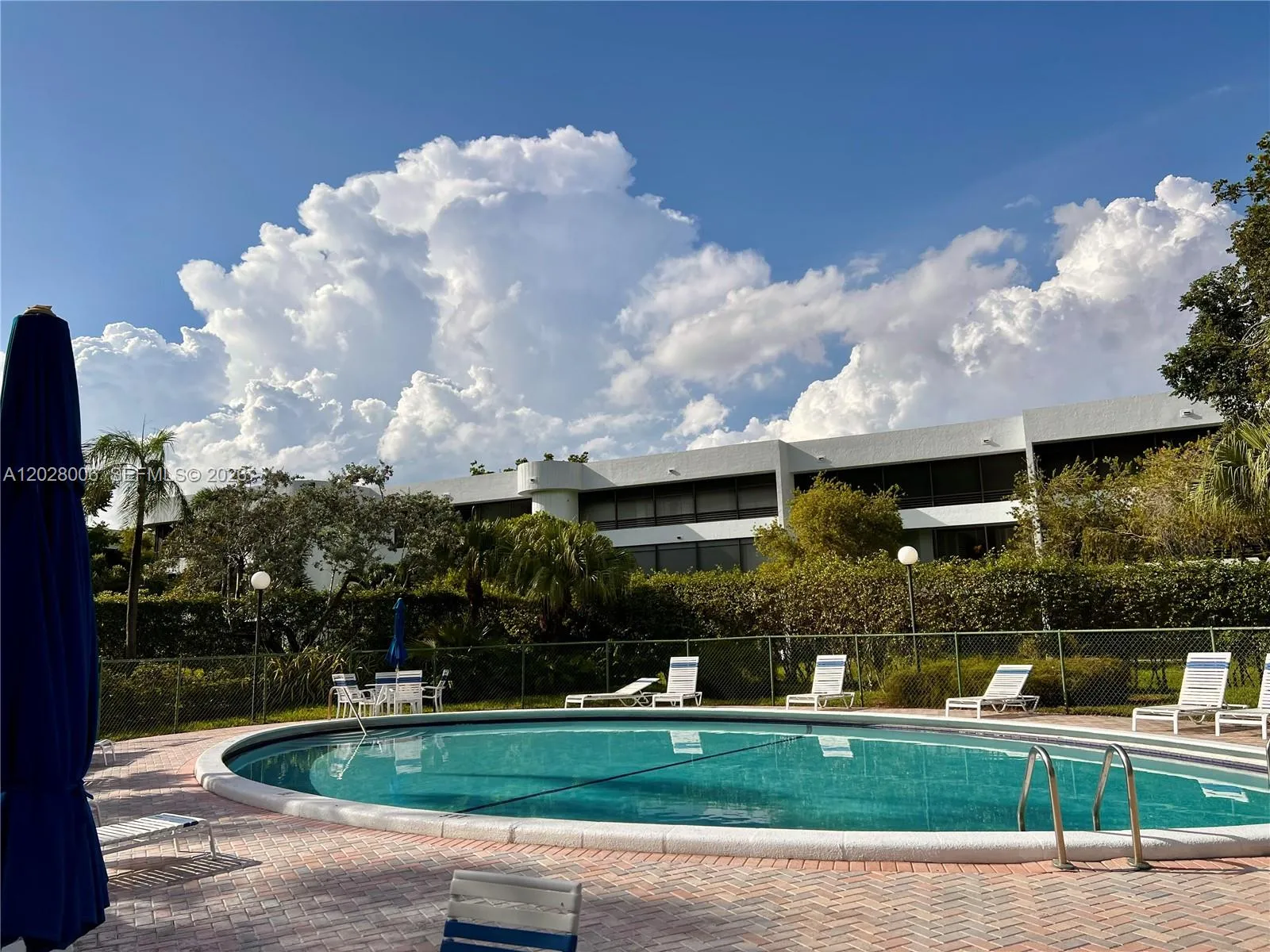 The east pool is one of two heated pools in the complex. It is also CHILLED for summer swimming comfort!