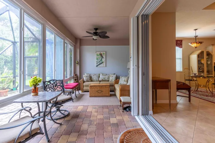 Glass enclosed porch for extended living area