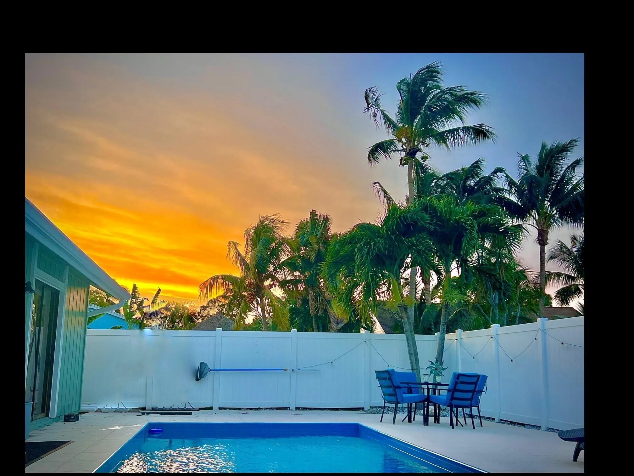 pool sunset