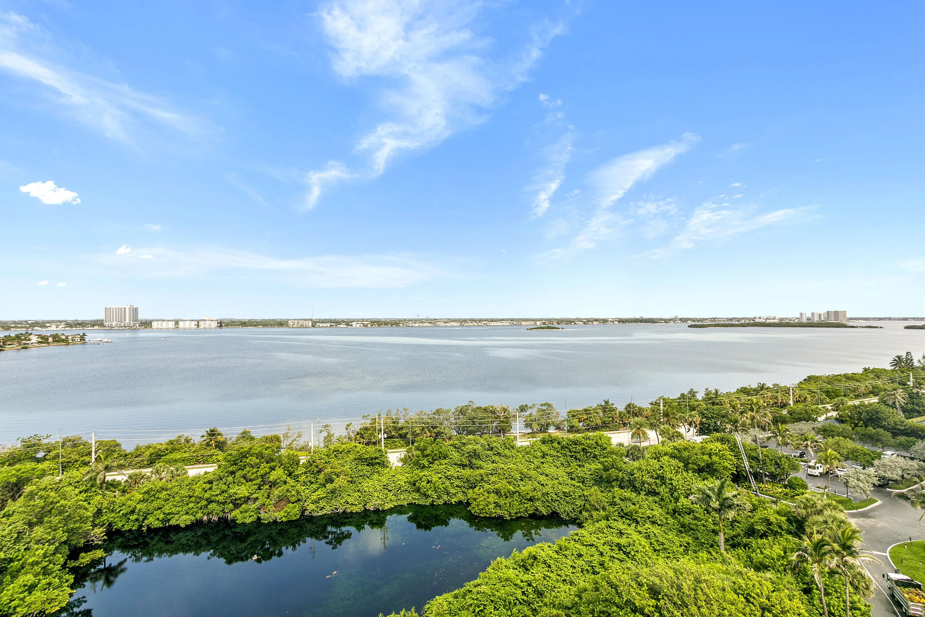 view north of intracoastal and pond
