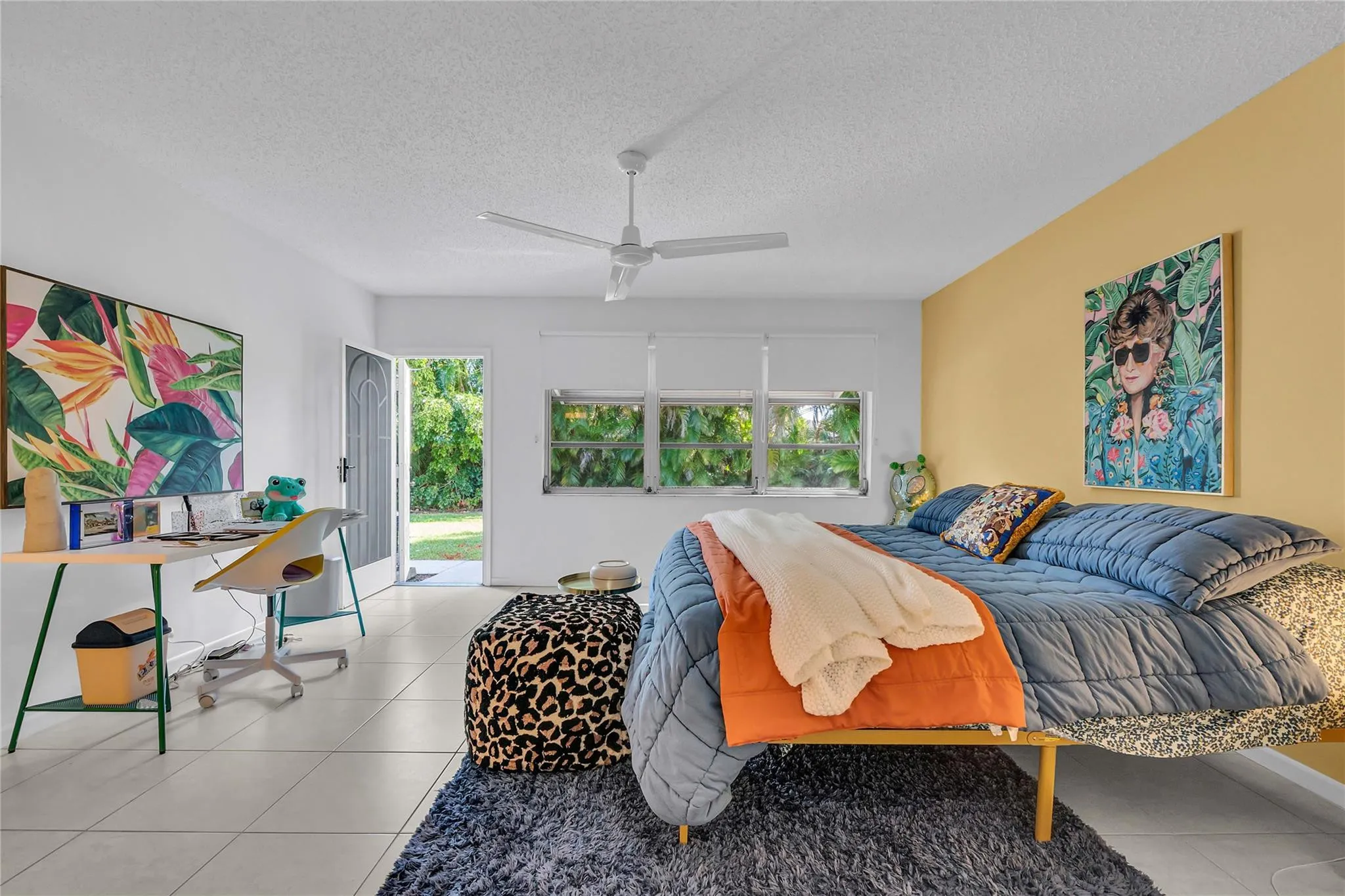 large bedroom with amazing green views!