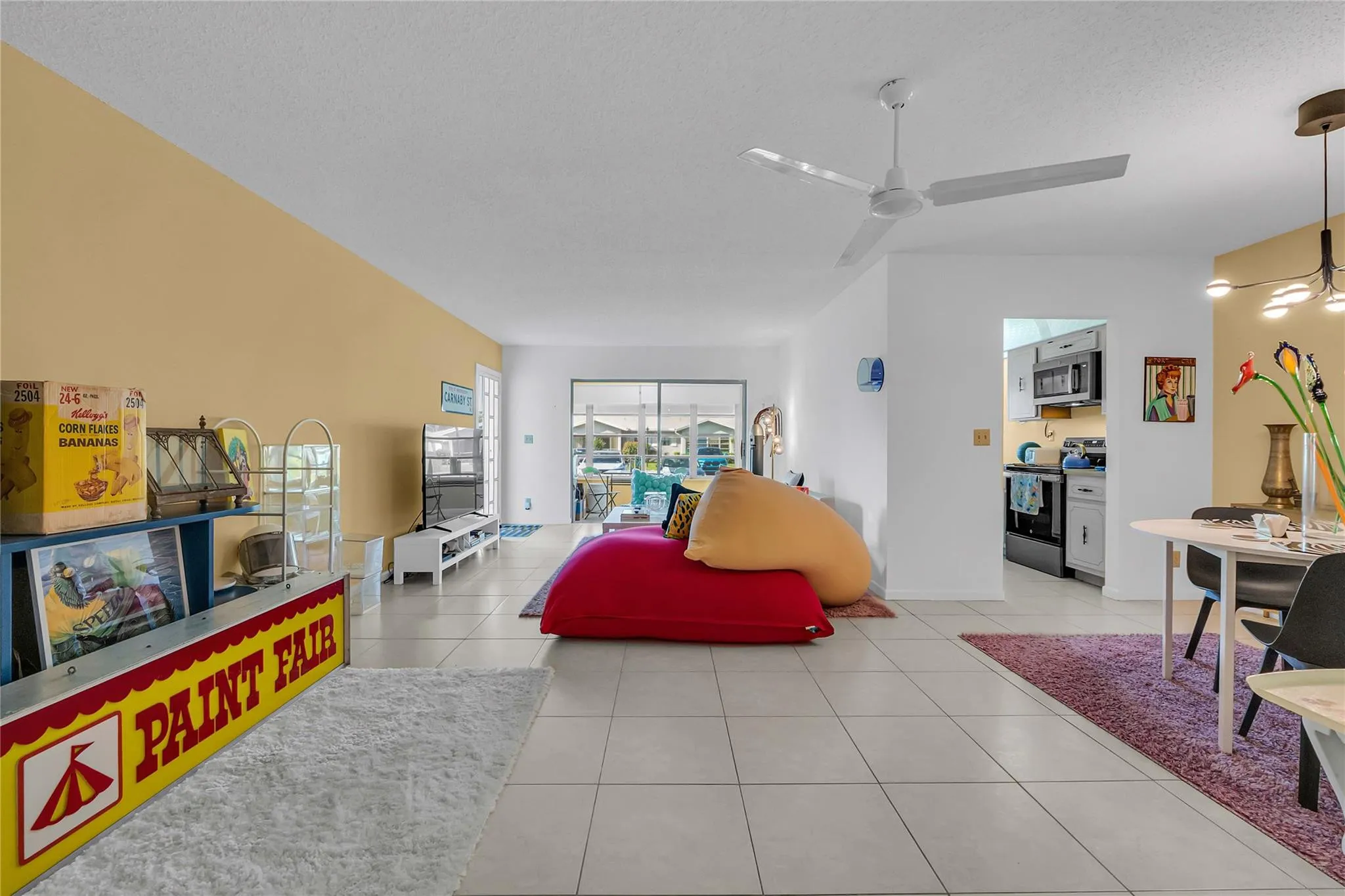 view from living room towards entry and Florida room