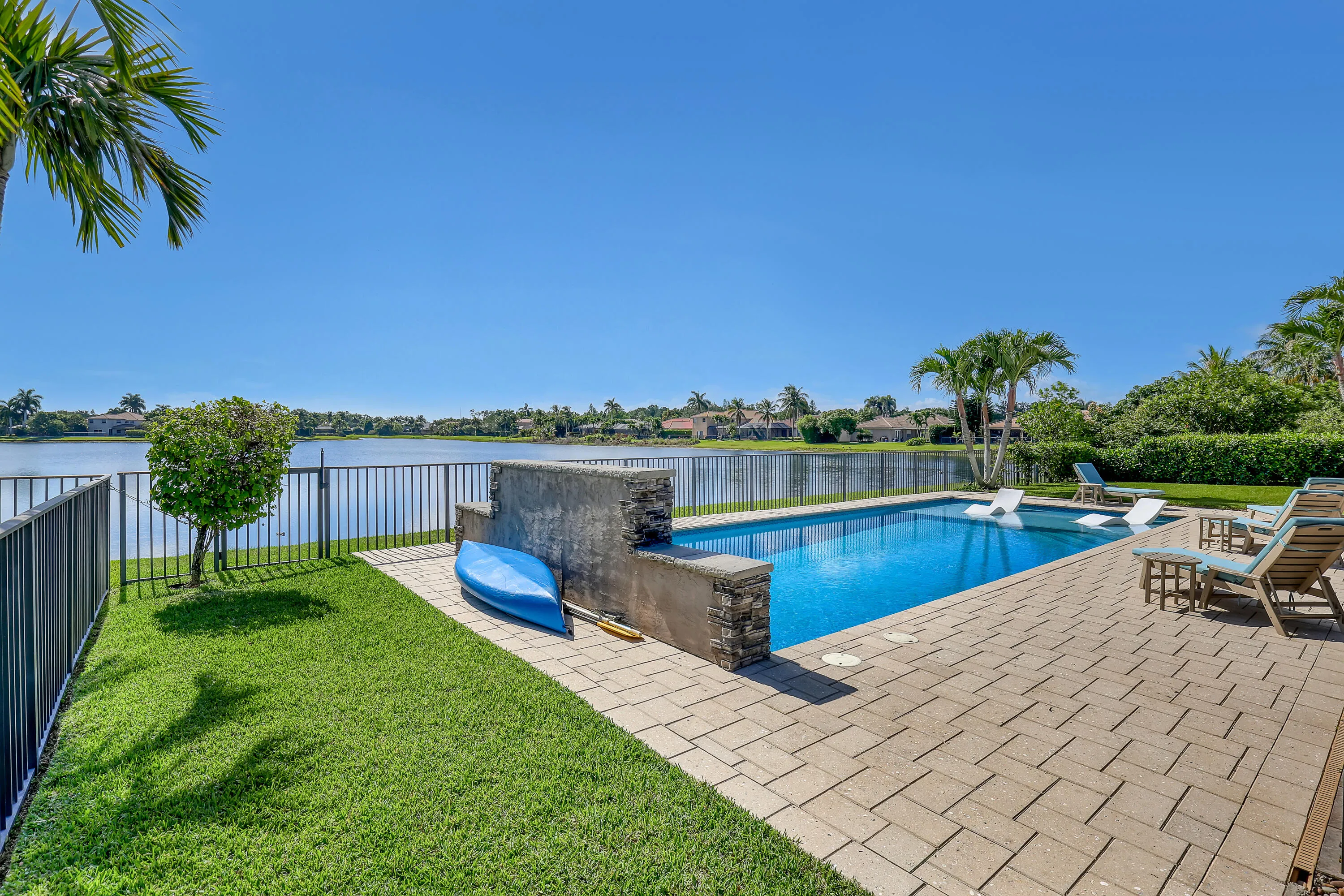 Pool overlooking lake