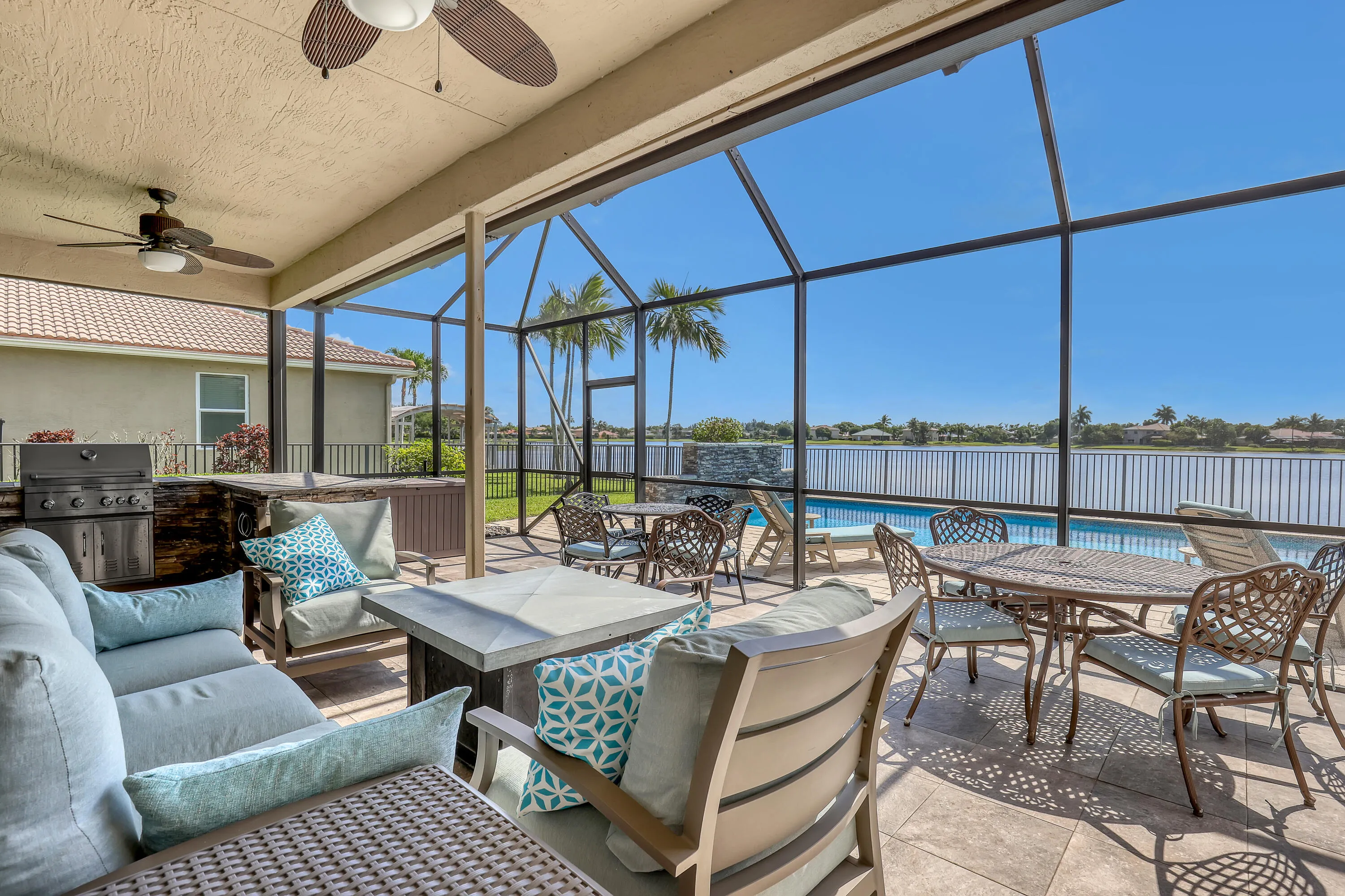 Large screened outdoor kitchen
