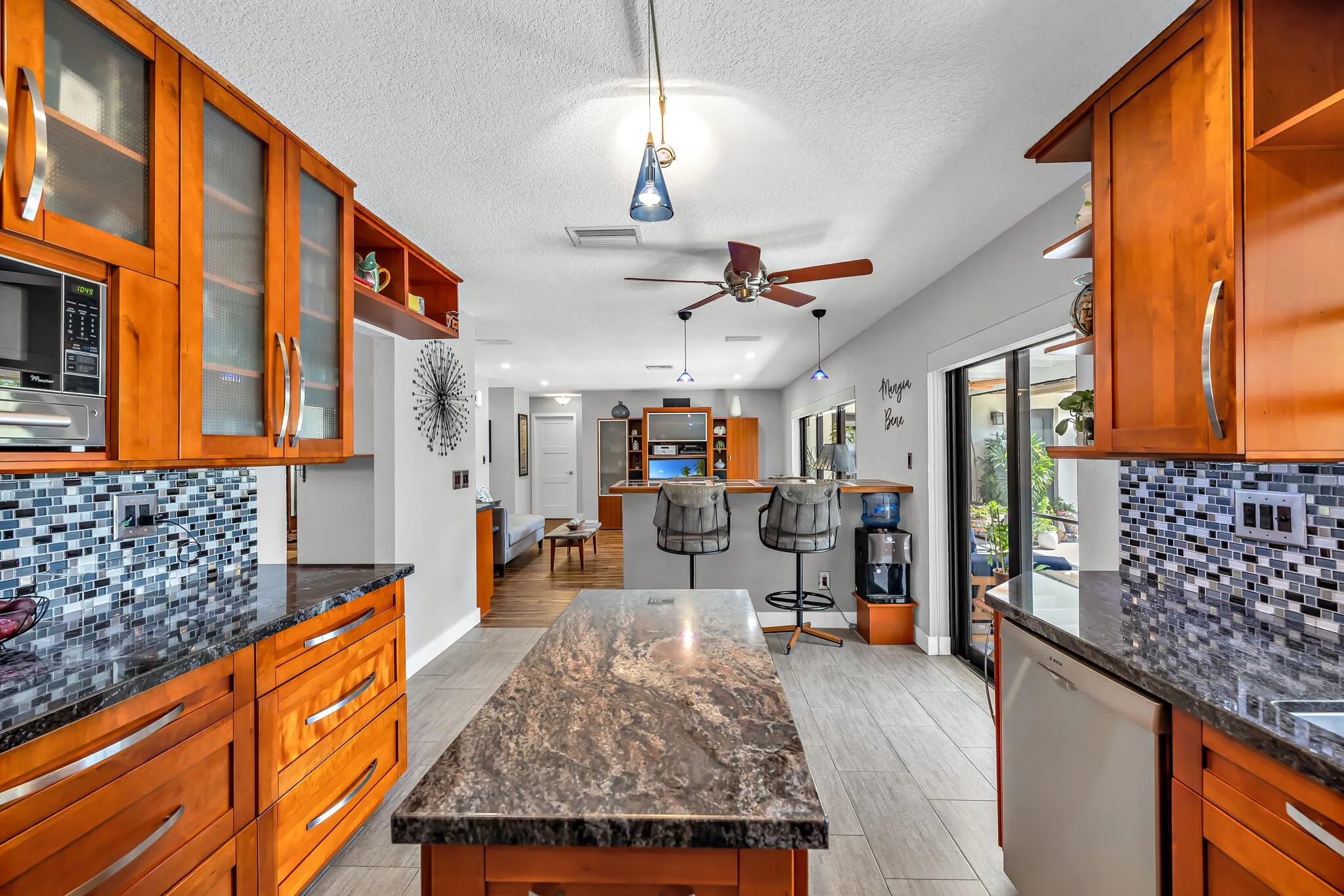 Kitchen with center Island modern cabinets and counters