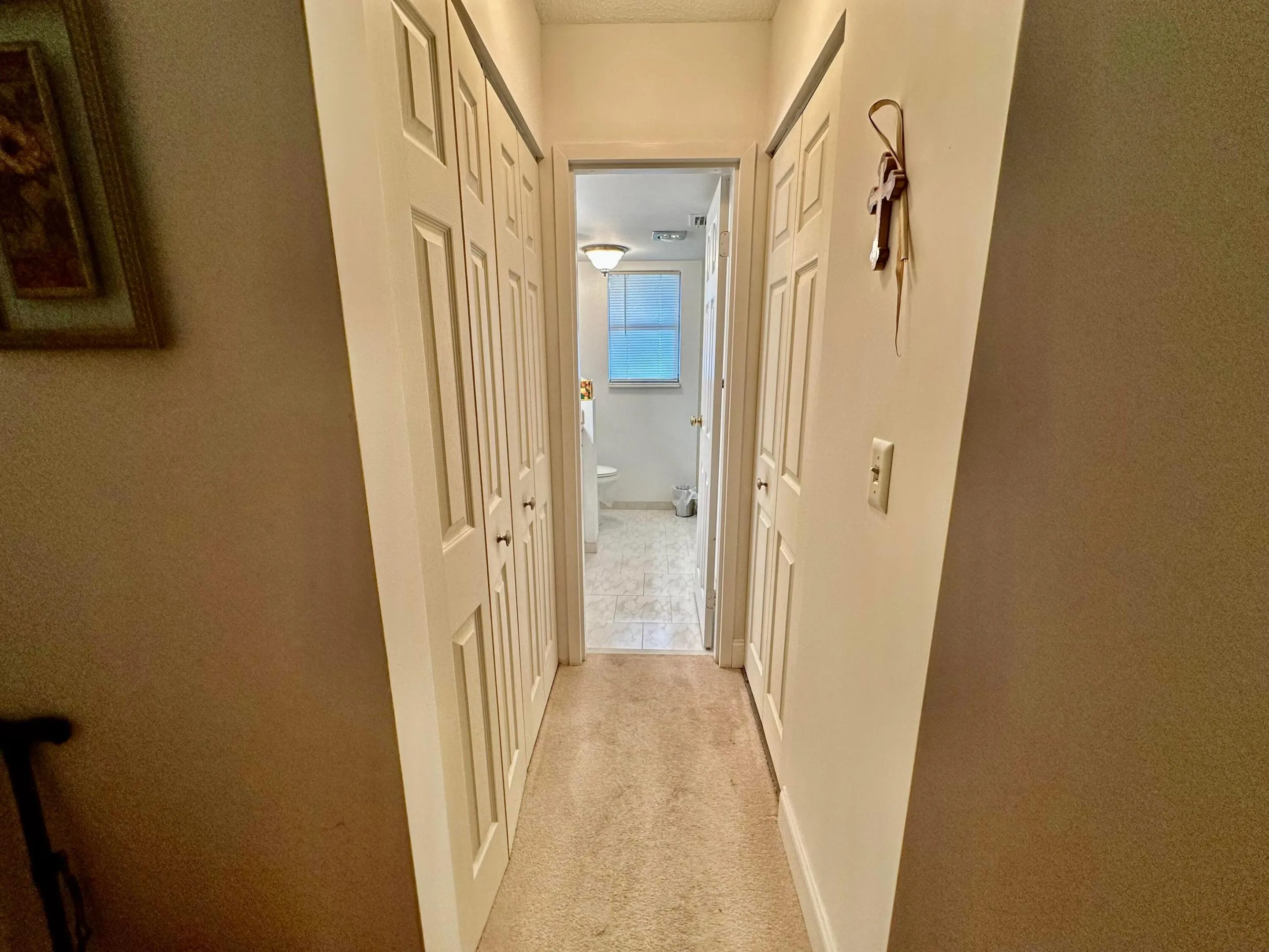 Hallway in Master bedroom with 2 closets
