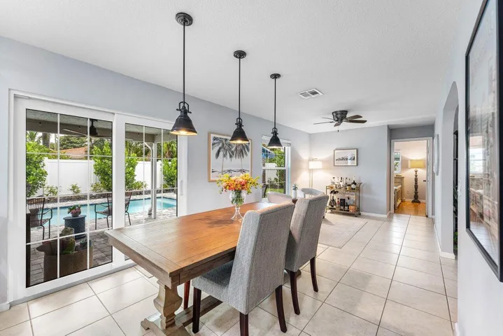 Dining with impact sliders to patio