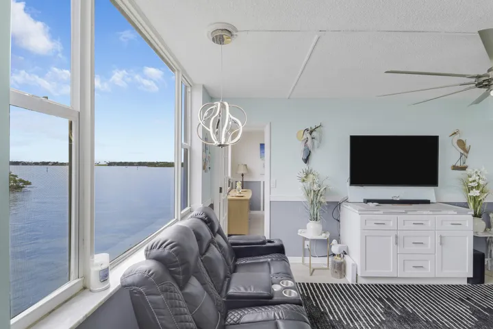 living room/water view