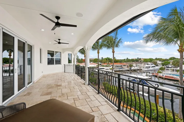 Spacious, North facing balcony allows for all day lounging