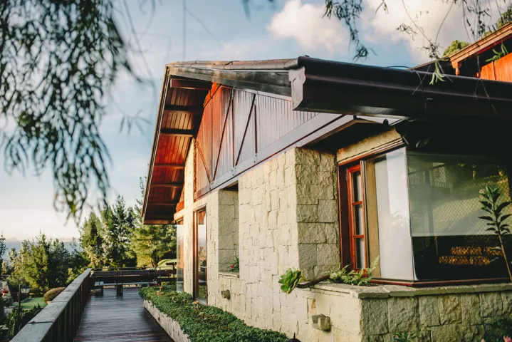 Main house with the wrap around terrace.