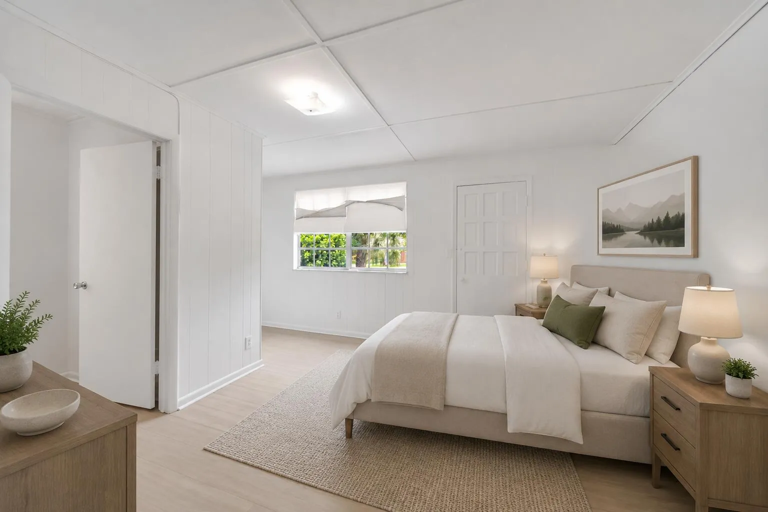 Guest Bedroom with en suite (AI Staging)