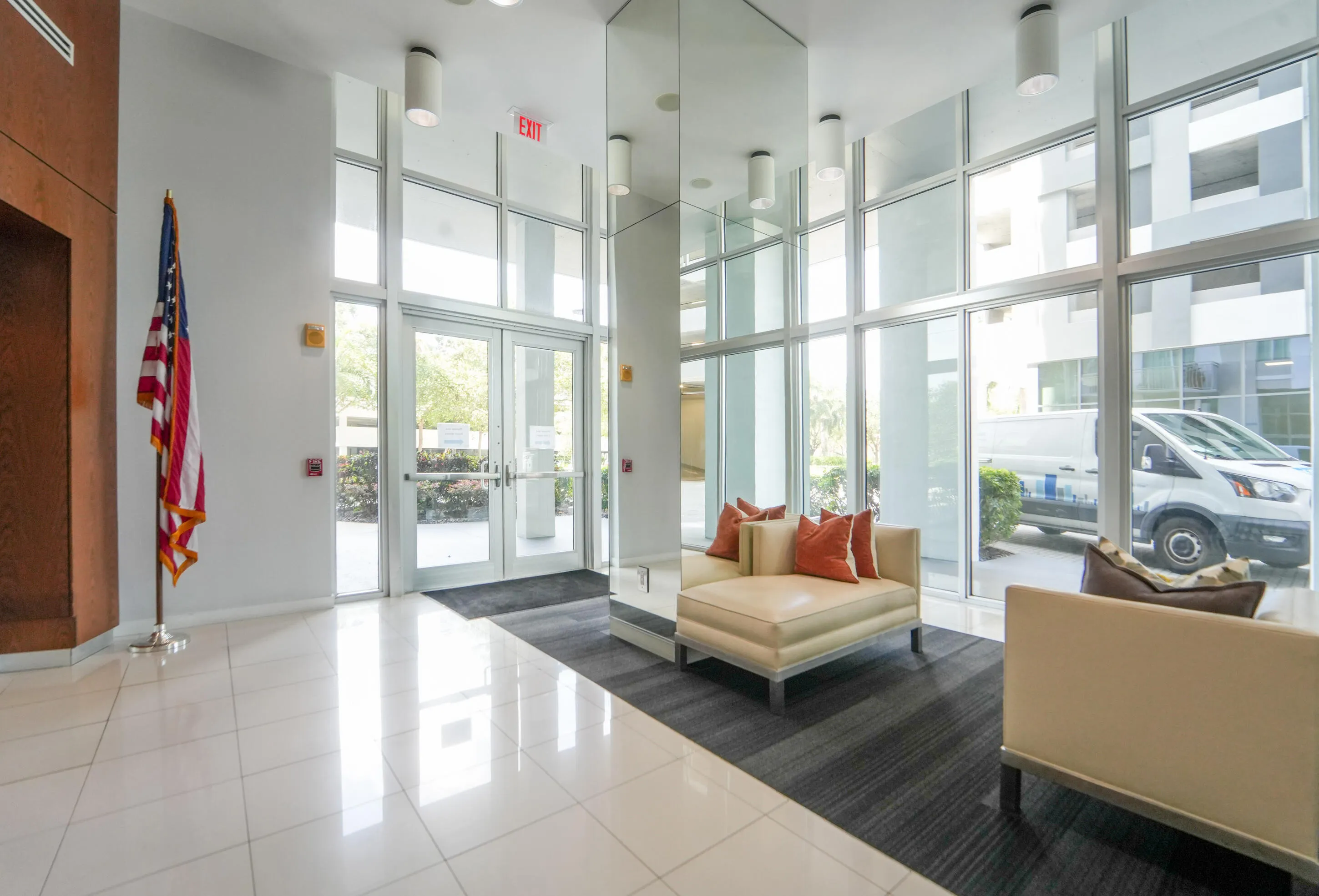 Residents enjoy a 24-hour attended lobby, resort-style pool and spa, fitness center, clubhouse, business center, media room, billiards room, and outdoor gathering spaces—all just moments from Brightline, CityPlace, the Kravis Center, Palm Beach Island, and Downtown West Palm Beach.